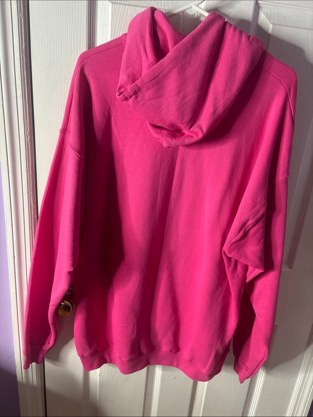 Hanes Women's Bright Hot Pink Hoodie Sweatshirt - Picture 5 of 5